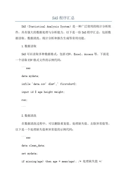 SAS程序汇总