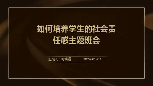 如何培养学生的社会责任感主题班会