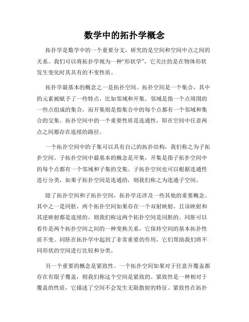 数学中的拓扑学概念