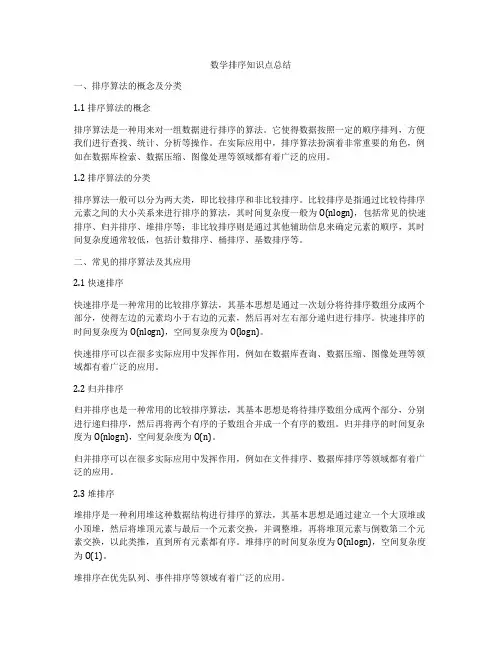 数学排序知识点总结