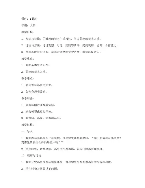 养鸡场教案模板及范文