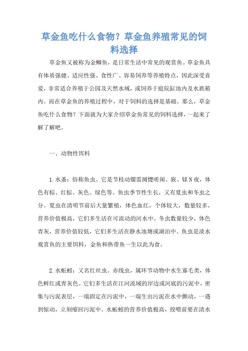 草金鱼吃什么食物？草金鱼养殖常见的饲料选择