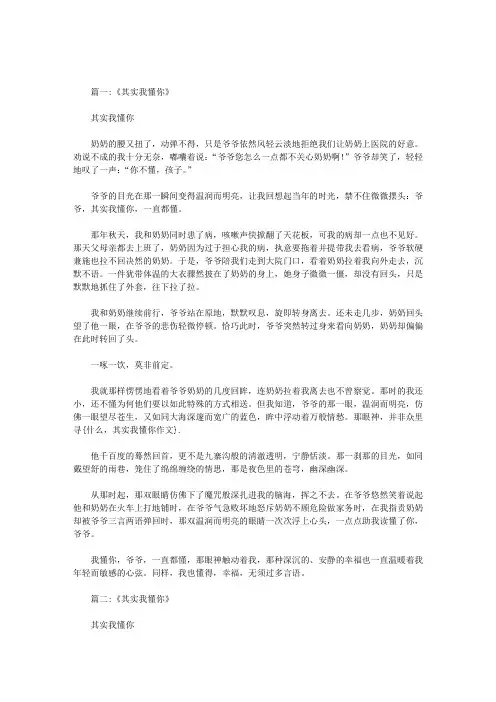 什么其实我懂你作文