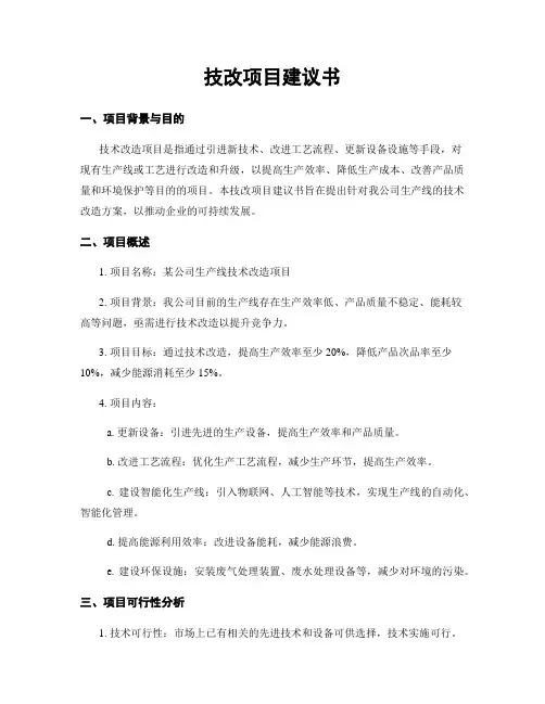 技改项目建议书