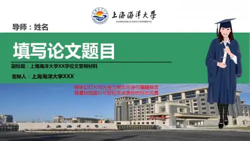 上海海洋大学本科毕业论文答辩ppt模板动态可编辑模板