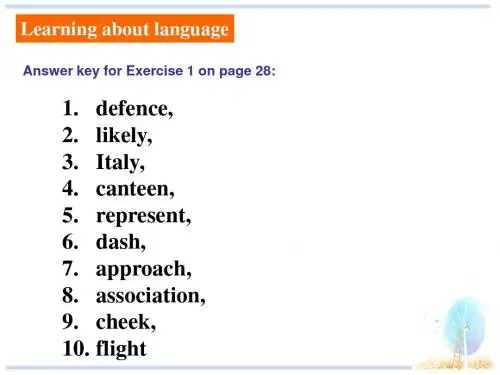 人教版高中英语必修四课件：Unit 4 Workbook(共16张PPT)