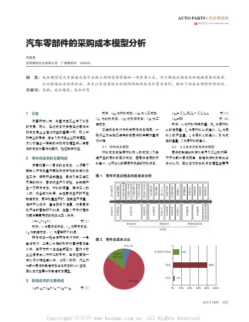 汽车零部件的采购成本模型分析
