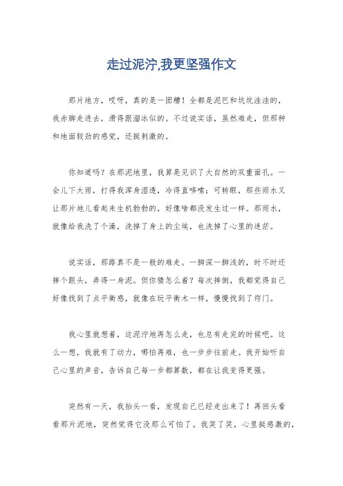 走过泥泞,我更坚强作文