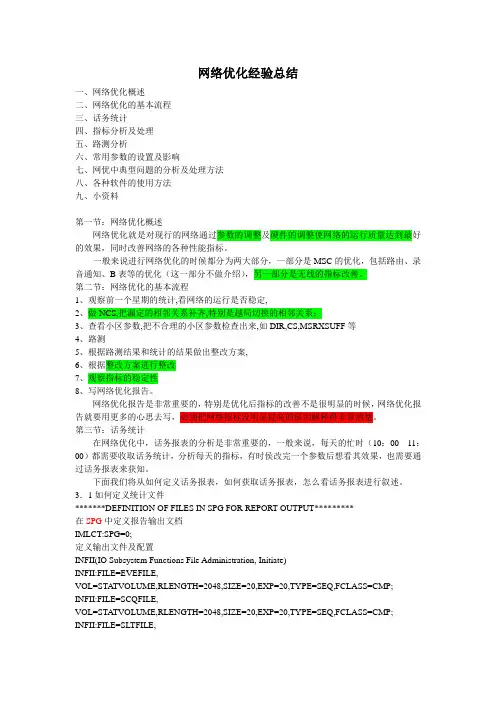 网络优化经验总结