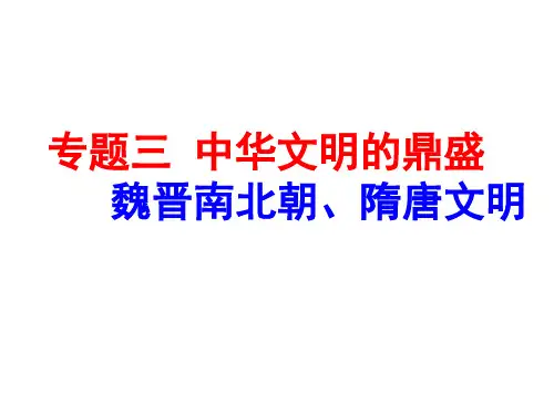 专题三_中华文明的鼎盛——魏晋南北朝、隋唐文明