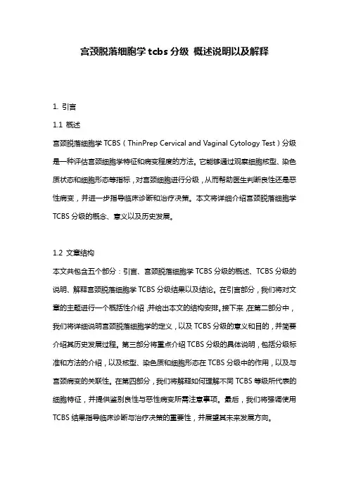 宫颈脱落细胞学tcbs分级_概述说明以及解释