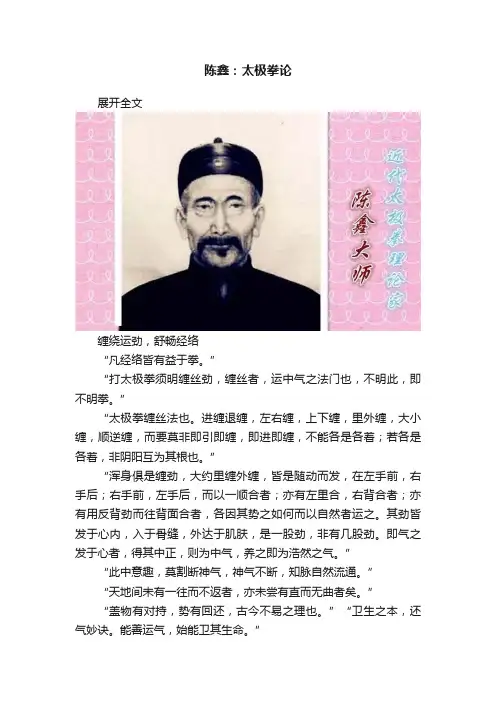 陈鑫：太极拳论