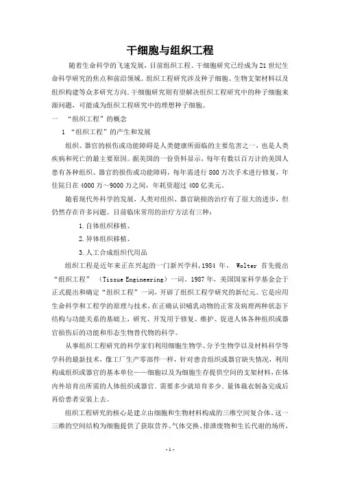 干细胞与组织工程