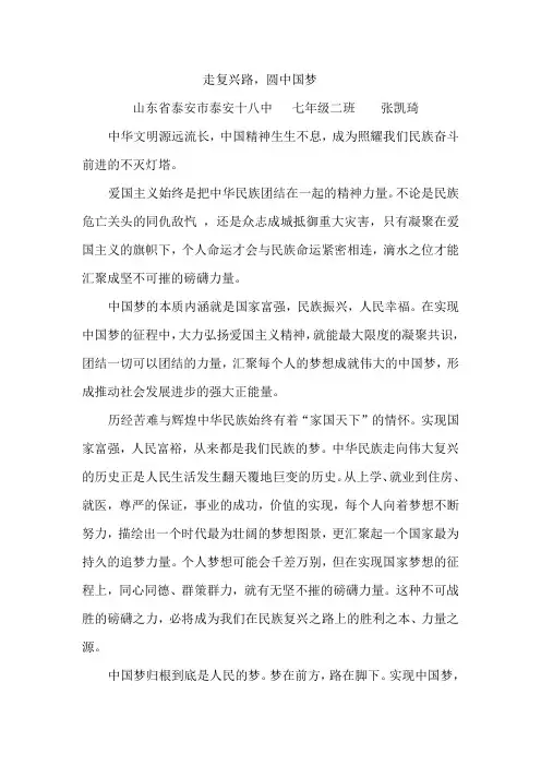 走复兴路,圆中国梦