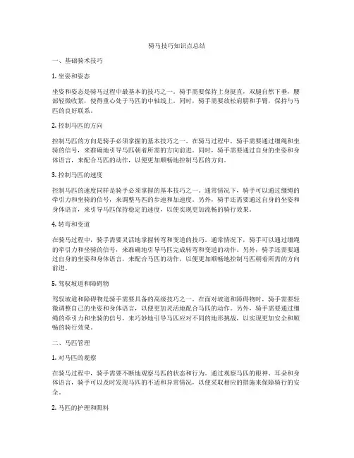 骑马技巧知识点总结