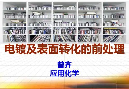 电镀及表面转化的前处理.