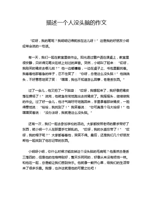 描述一个人没头脑的作文
