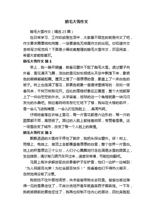 鹅毛大雪作文