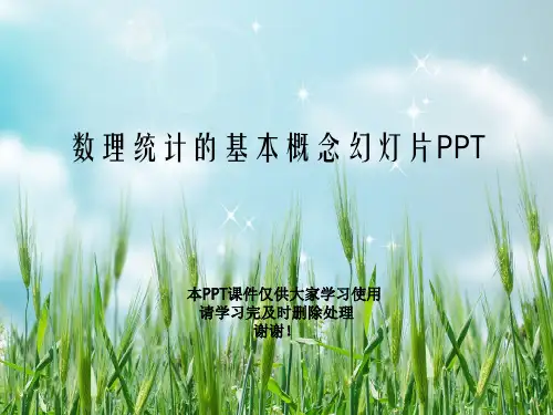 数理统计的基本概念幻灯片PPT