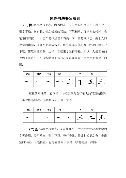 硬笔书法书写法则