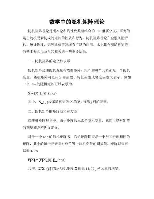 数学中的随机矩阵理论