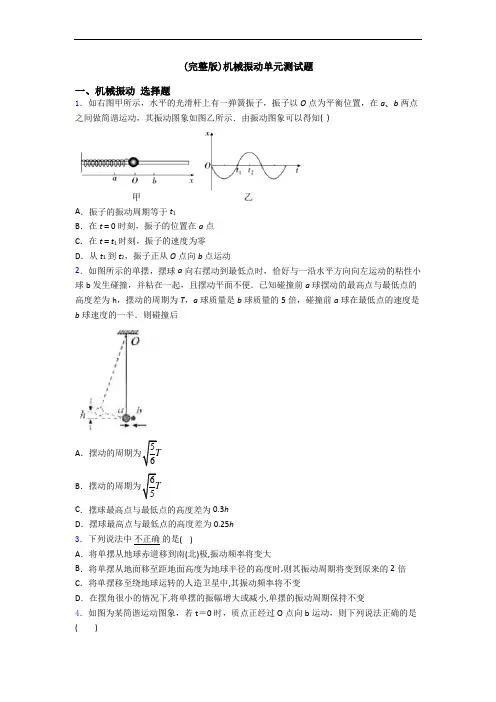 (完整版)机械振动单元测试题
