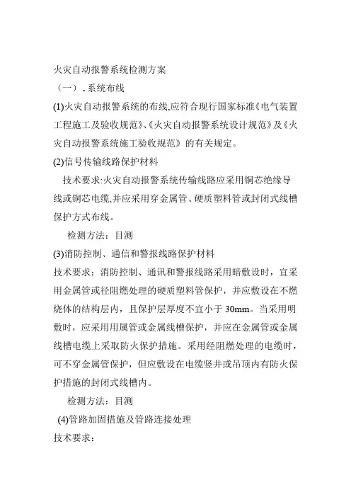 火灾自动报警系统检测方案