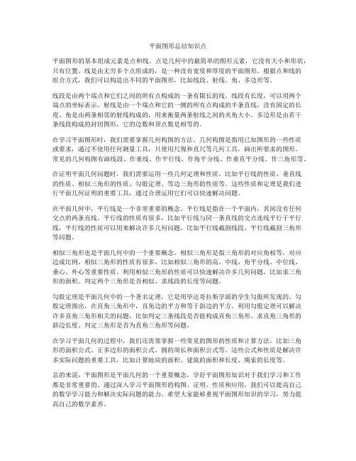 平面图形总结知识点