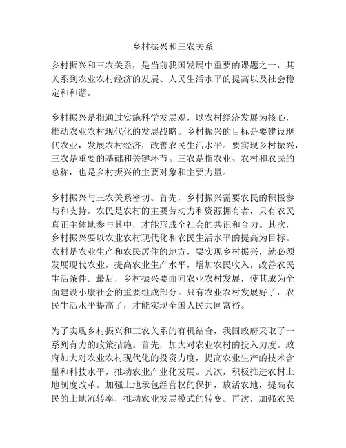 乡村振兴和三农关系