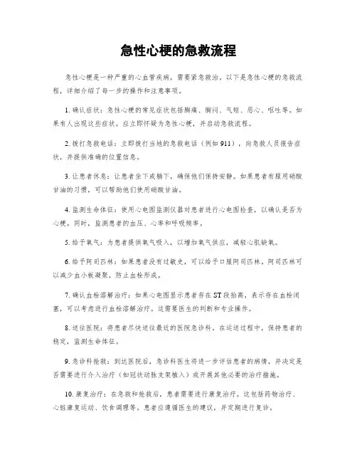 急性心梗的急救流程