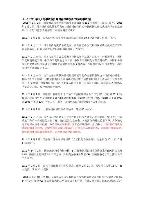 2011年国内外时事政治