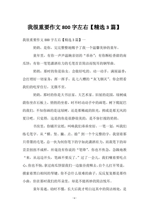 我很重要作文800字左右【3篇】