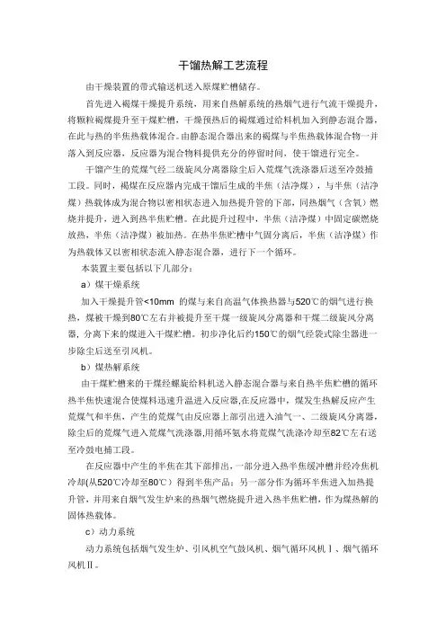 干馏热解工艺流程