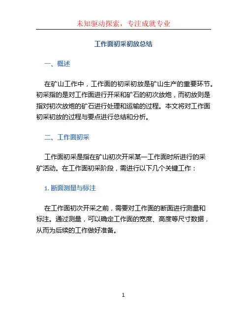 工作面初采初放总结