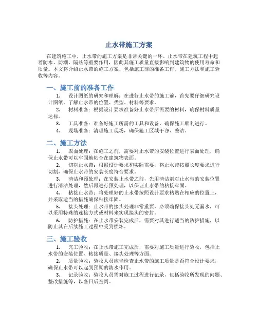 止水带施工方案