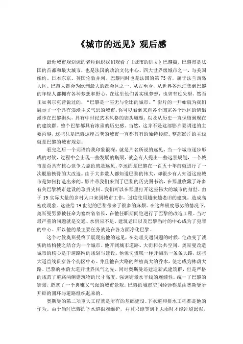 城市的远见