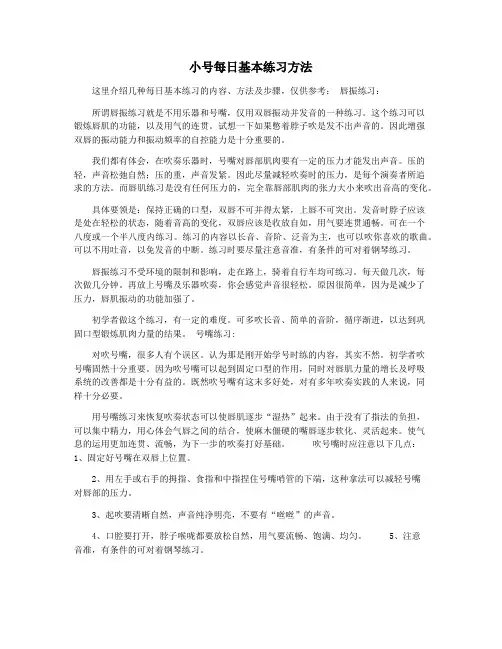 小号每日基本练习方法