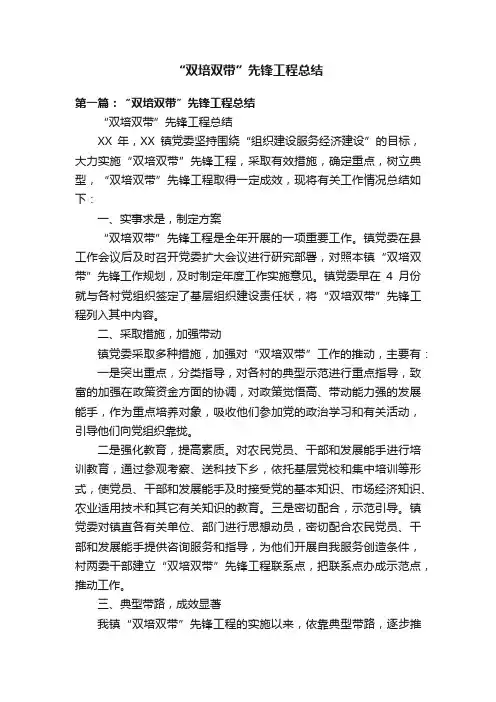 “双培双带”先锋工程总结