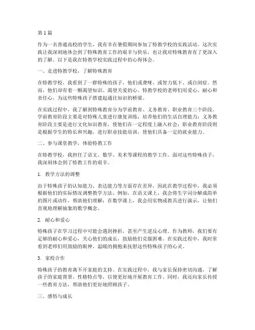 特教学校实践(3篇)