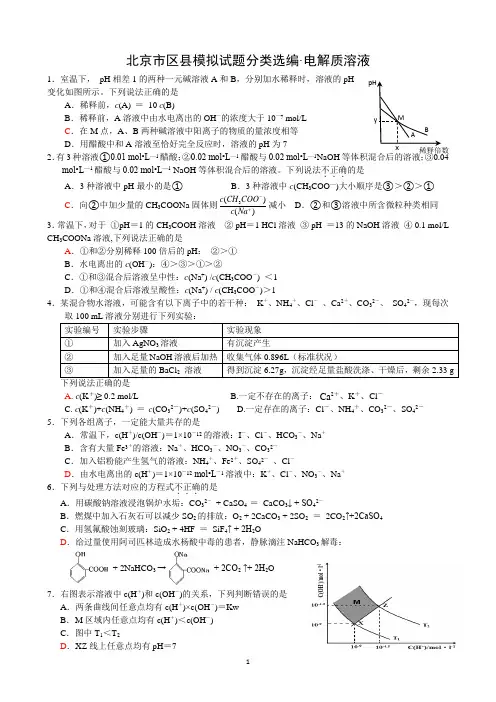 北京市区县模拟试题分类选编