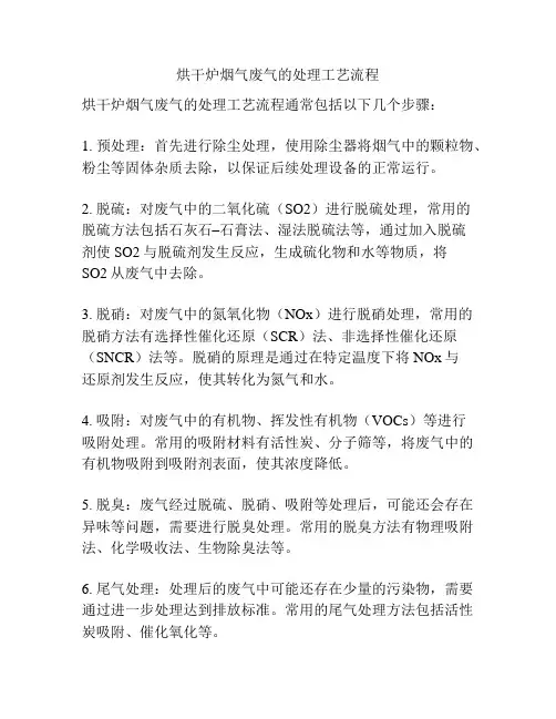 烘干炉烟气废气的处理工艺流程