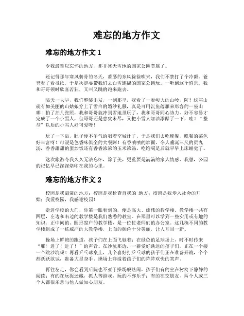 难忘的地方作文