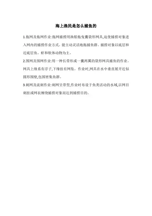 海上渔民是怎么捕鱼的