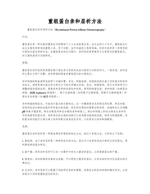 重组蛋白亲和层析方法
