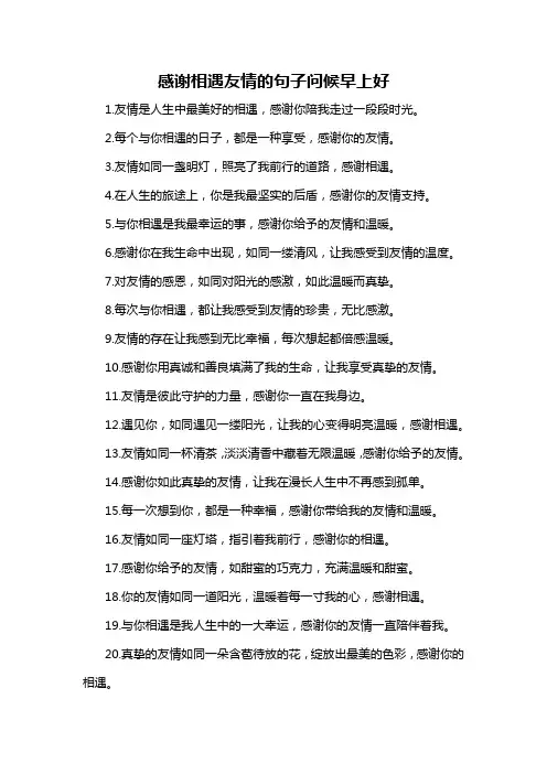 感谢相遇友情的句子问候早上好-概述说明以及解释