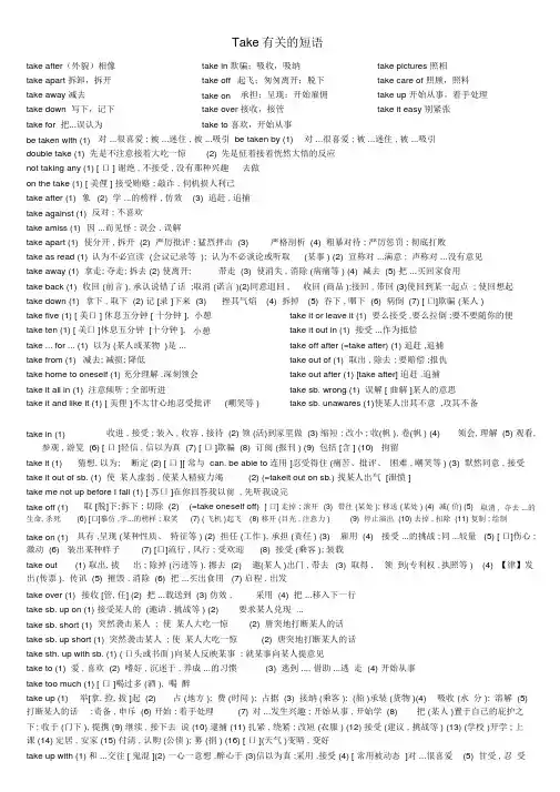 Take短语大全