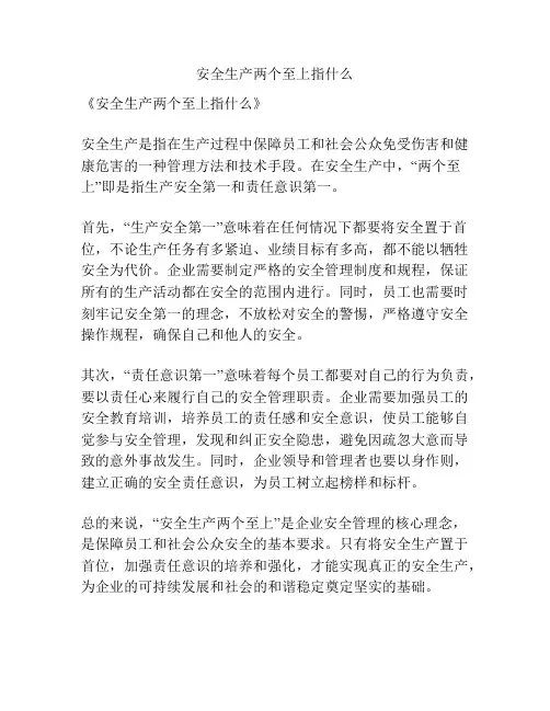 安全生产两个至上指什么