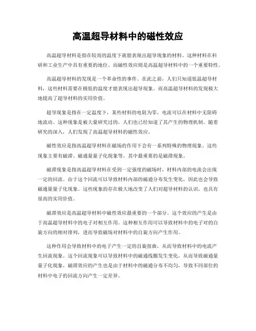 高温超导材料中的磁性效应