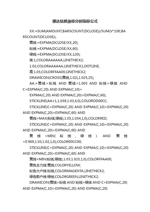 通达信抓涨停分时指标公式