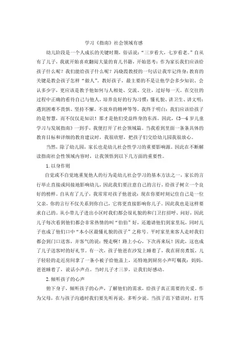 指南学习 社会领域